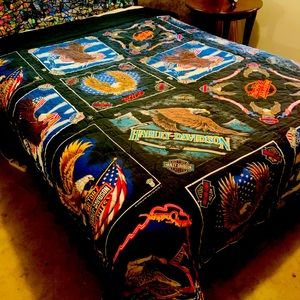 Queen Size Hand-sewn Harley Davidson Bedspread
